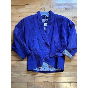 vintage suede jacket women Purple Winlet Small  Punk Festival